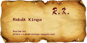 Rebák Kinga névjegykártya